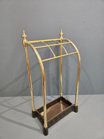 Antique Late Victorian Brass Frame Stick Stand at Sturmans Antiques metalware for sale