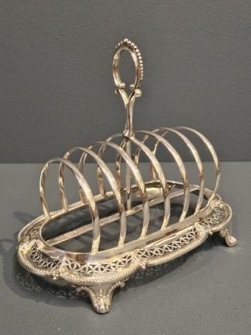 Antique Large Victorian Silver 11 Troy Oz Toast Rack by Henry Wilkinson of Sheffield at Sturmans Antiques silver for sale
