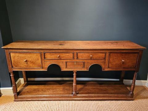 Antique Superb Georgian Figured Oak Open Pot Board Dresser furniture for sale
