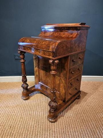 Antique Superb Quality Victorian Burr Walnut Davenport at Sturmans Antiques Furniture for sale 