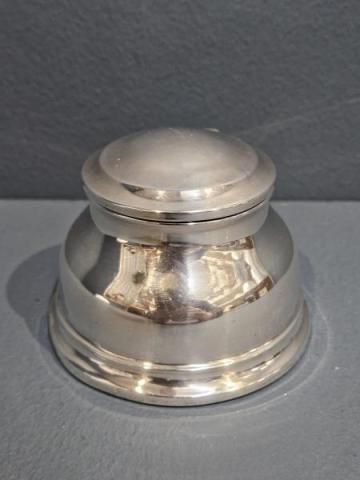 Antique Immaculate Aspreys of London Silver Paper Weight Ink Well at Sturmans Antiques silver for sale