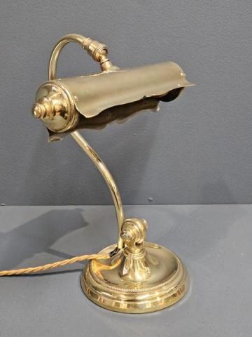 Antique Edwardian Brass Adjustable Desk Lamp at Sturmans Antiques lighting for sale