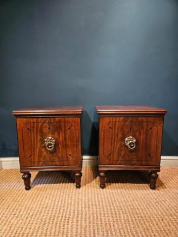 Antique Pair of William IV Mahogany Bedside Chests at Sturmans Antiques furniture for sale