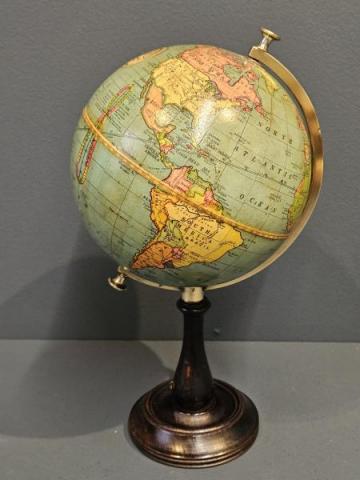 Antique Superb 1930's 6" Papier Mache Globe at Sturmans Antiques globes for sale