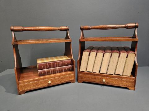 Antique Matching Pair of Regency Mahogany Book Carriers at Sturmans Antiques furniture for sale