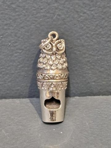 Antique Silver Owl Whistle at Sturmans Antiques silver for sale