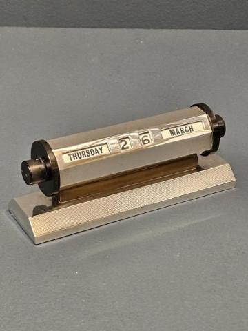 Antique Engine Turned Silver Perpetual Desk Calendar by Padgett & Barningham Ltd of London at Sturmans Antiques silver for sale