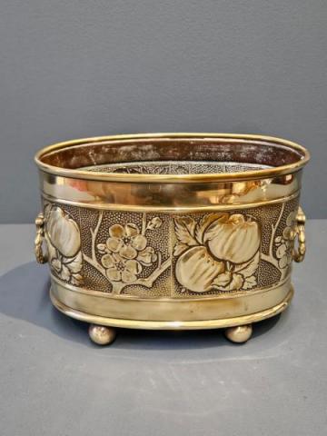 Antique Arts and Crafts Brass Planter at Sturmans Antiques metalware for sale