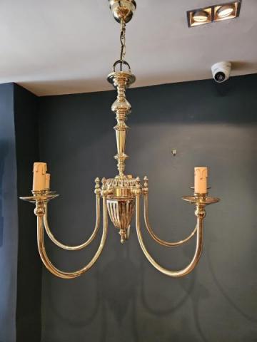Antique Edwardian Four Arm Brass Chandelier at Sturmans Antiques lighting for sale