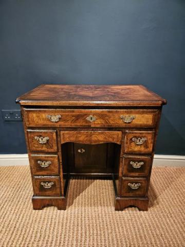 Antique George I Walnut Kneehole Desk at Sturmans Antiques furniture for sale