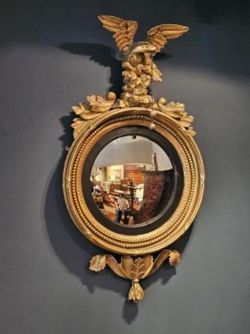 Antique Regency Convex Mirror at Sturmans Antiques mirror for sale 