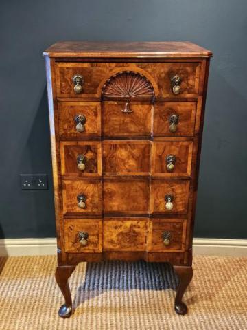 Antique Superb Edwardian Walnut Tallboy Chest at Sturmans Antiques furniture for sale