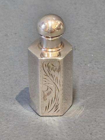Antique Engraved Silver Miniature Scent Bottle at Sturmans Antiques silver for sale 