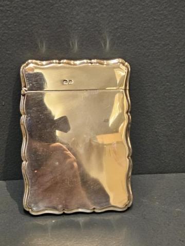Antique Silver Edwardian Card Case by A & J Zimmerman of Birmingham at Sturmans Antiques silver for sale