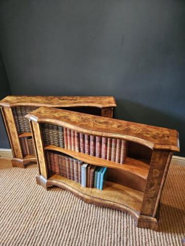 Antique Pair of Superb Quality Victorian Figured Walnut Bookcases at Sturmans Antiques furniture for sale