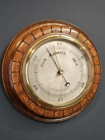 Antique Darlington Silvered Dial Barometer at Sturmans Antiques barometers for sale