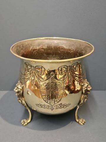 Antique Large Victorian Brass Planter at Sturmans Antiques metalware for sale 