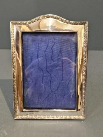 Antique Embossed Arched Top Silver Photo Frame at Sturmans Antiques frames for sale