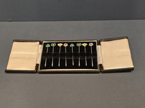 Antique Silver Four Nations Cocktail Sticks at Sturmans Antiques Silver for sale 