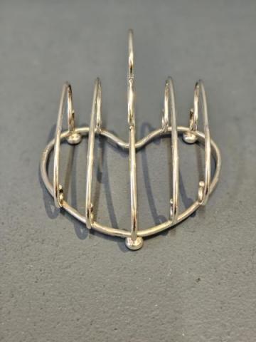 Antique Edwardian Heart Shaped Silver Toast Rack by Henry Williamson Ltd of Birmingham at Sturmans Antiques silver for sale