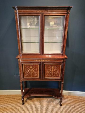 Antique Small Edwards and Roberts Display Cabinet at Sturmans Antiques Furniture for sale 