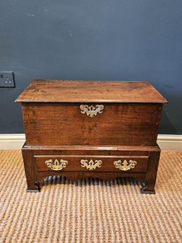 Antique George II Oak Coffer Bach at Sturmans Antiques furniture for sale