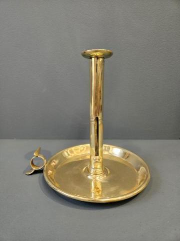 Antique Large George III Brass Chamberstick at Sturmans Antiques candlesticks for sale