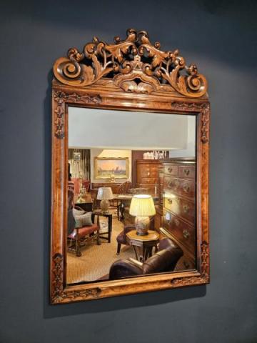 Antique Quality William and Mary Style Walnut Mirror at Sturmans Antiques mirror for sale 