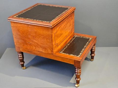 Antique Early Victorian Mahogany Library Steps at Sturmans Antiques furniture for sale 