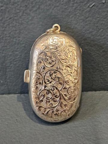 Antique Engraved Silver Double Sovereign Case by Adie & Lovekin Ltd of Birmingham  at Sturmans Antiques silver for sale
