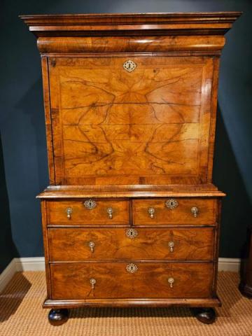 Antique Superb William & Mary Walnut Escritoire at Sturmans Antiques furniture for sale