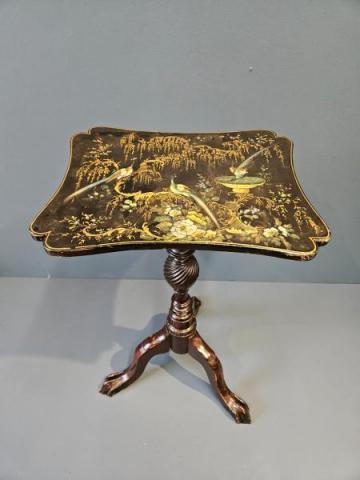 Antique Edwardian Chinoiserie Wine Table with Tripod Foot at Sturmans Antiques furniture for sale