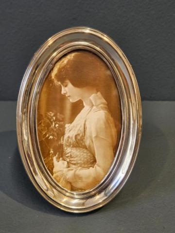 Antique Small Victorian Oval Silver Photo Frame  by Sydney & Co of Birmingham at Sturmans Antiques photo frame for sale