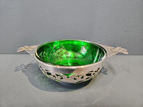 Antique Large Edwardian Mappin and Webb Silver Quaich at Sturmans Antiques silver for sale