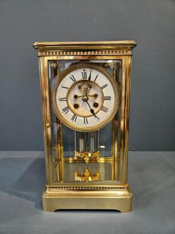 Antique Victorian Four Glass Mantel Clock at Sturmans Antiques Clock for sale 
