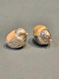 Antique Pair of Sampson Mordan of Chester Silver Hatching Chick Pin Cushions by Sturmans Antiques silver for sale